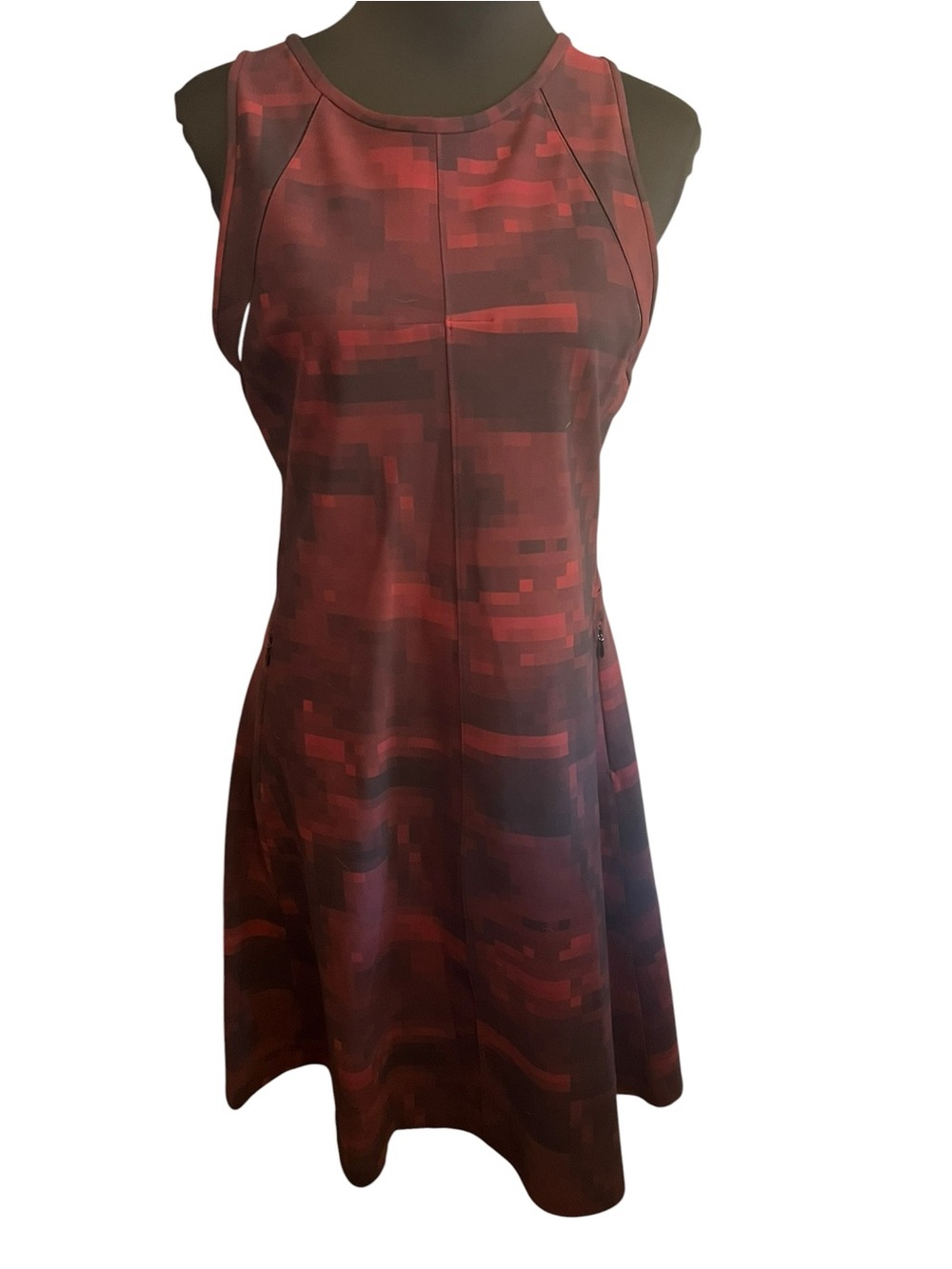 Lululemon Women's Black And Red Go 'Til Dawn Sleeveless Mini Dress Size 8